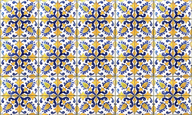 Fundo sem emenda de portugal ou da telha de espanha azulejo. alta resolução.