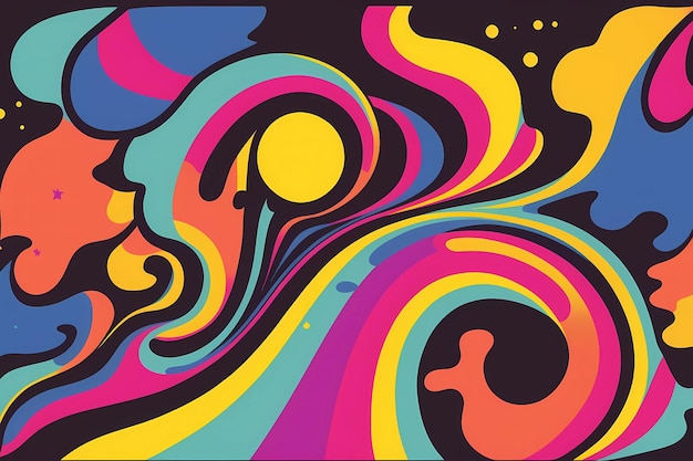Foto fundo simples colorido redemoinho psicodélico abstrato