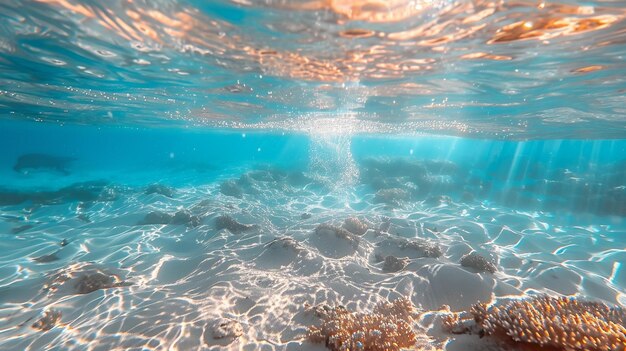 Fundo subaquático com água do oceano