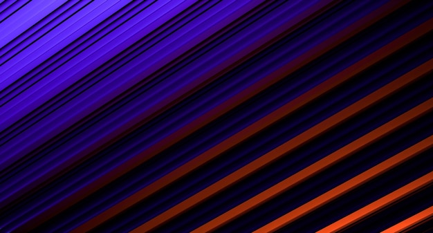 Fundo textural roxo-laranja brilhante. Forma arquitetônica de teto de conceito de design com neon illumi