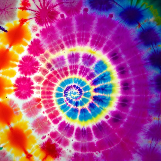 Fundo tie dye com redemoinho ou papel de parede colorido de hippie espiral