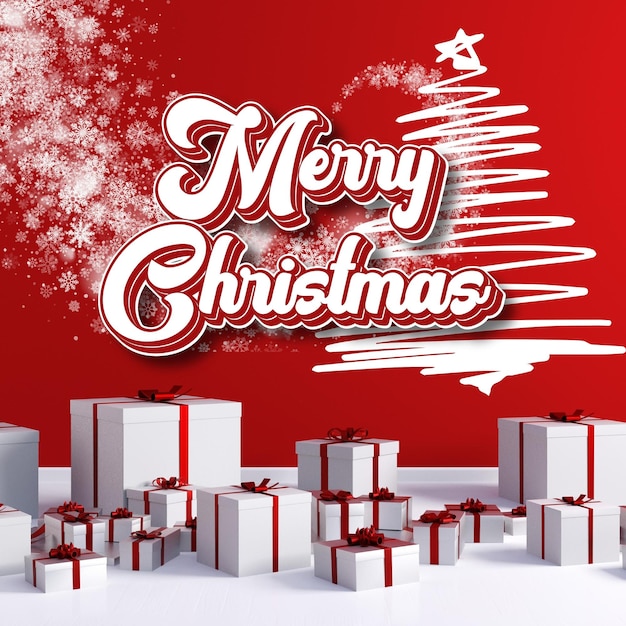 Fundo tipográfico com presentes de elementos de Natal feliz fundo de Natal festivo objetos decorativos plano vista superior cartaz de Natal feriado banner elegante brochura cartão de felicitações