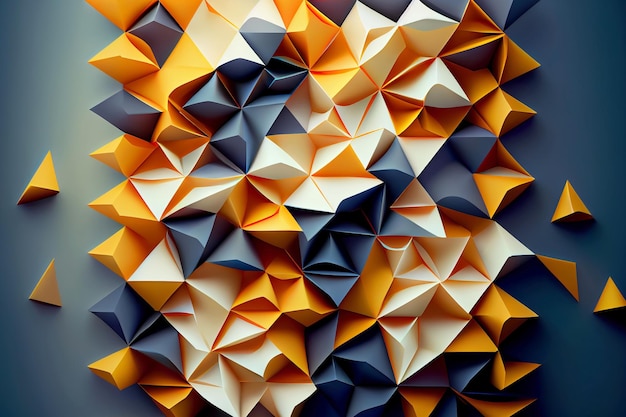 Fundo triangular de mosaico colorido Papel origami Generative AI ilustração