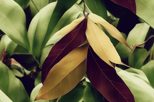 Fundo tropical closeup de padrão de natureza sem costura