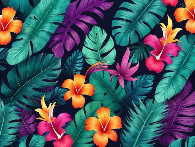 Fundo tropical colorido em gradiente