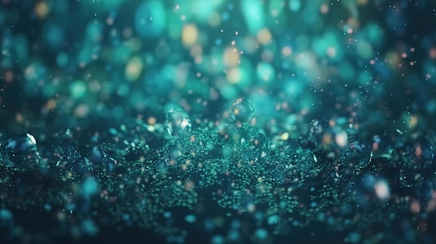 Fundo turquesa bokeh turquesa Fundo festivo turquesa com glitter Generative Ai