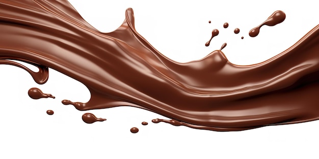 Fundo Uma imagem mostrando chocolate espalhado sobre um fundo branco