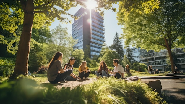 Foto fundo urbano do dia dos edifícios