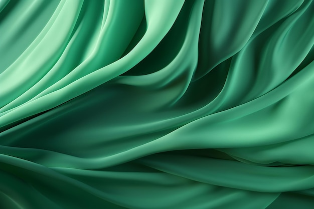 Fundo verde abstrato com camadas de seda