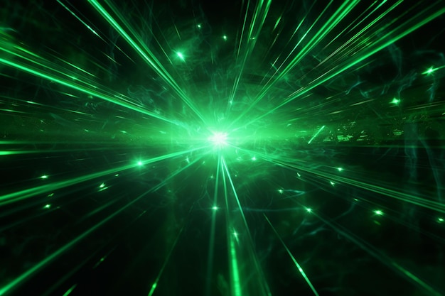 Fundo verde abstrato com um laser