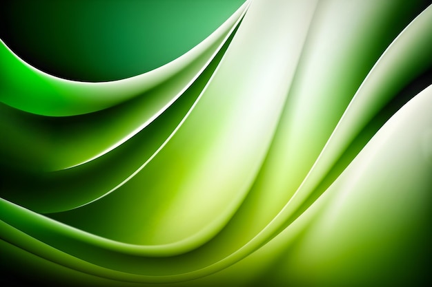 Fundo verde abstrato Linhas curvas suaves