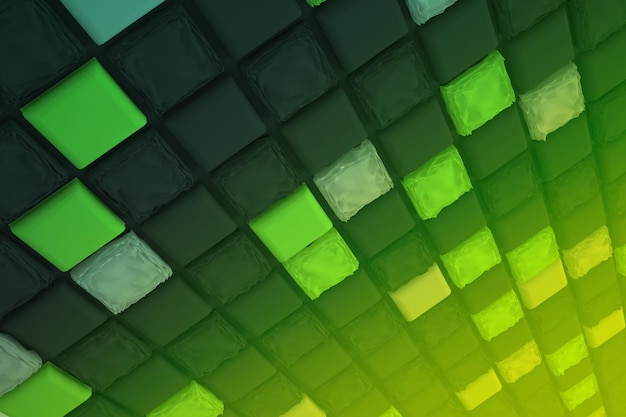 Fundo verde com cubo 3D