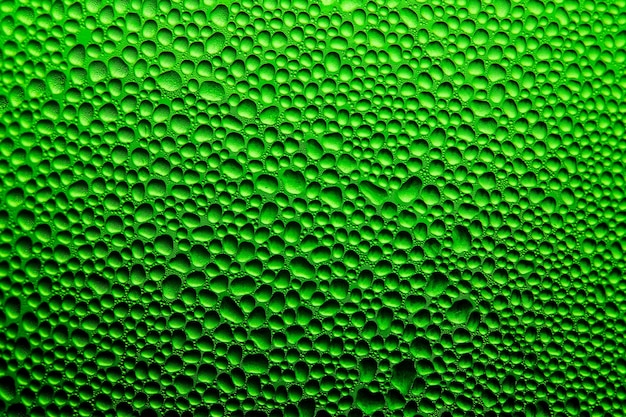 Fundo verde com gotas de macro