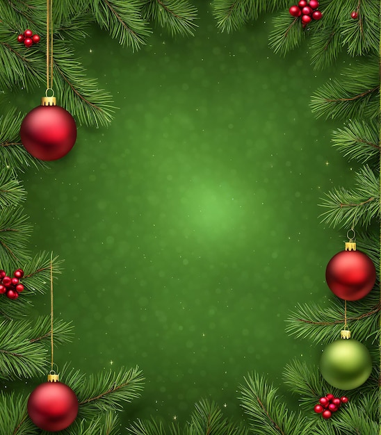 Foto fundo verde de natal elegante e realista com 3d