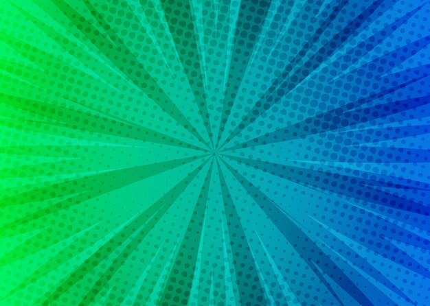 fundo verde e azul em quadrinhos.