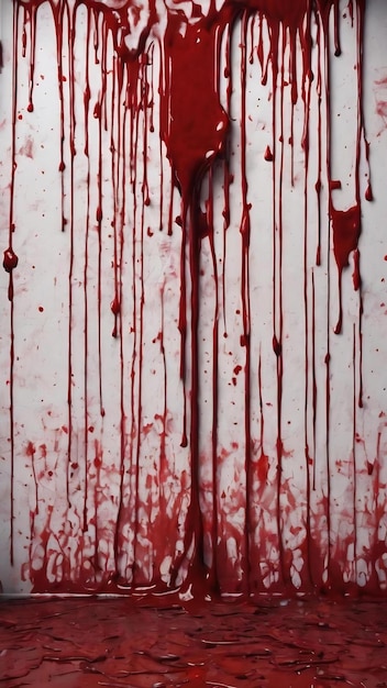 fundo vermelho assustador parede sangrenta parede branca com salpicos de sangue para fundo de halloween