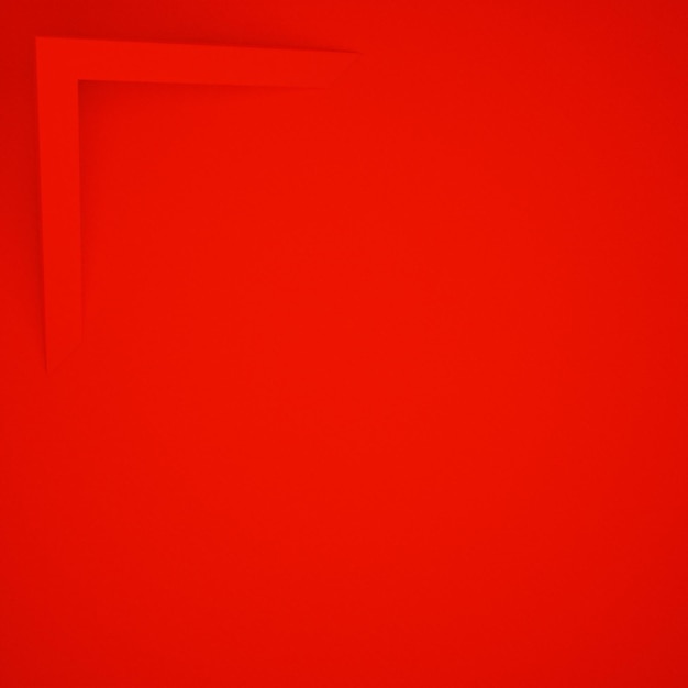 Foto fundo vermelho com borda 3d de profundidade de canto