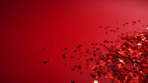 Fundo vermelho com ilustração de confete AI GenerativexA