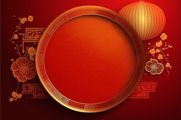 Fundo vermelho da bandeira da celebração do ano novo chinês Generative A