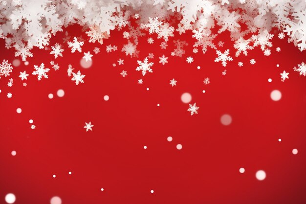 Fundo vermelho de Natal com flocos de neve cópia de espaço para texto