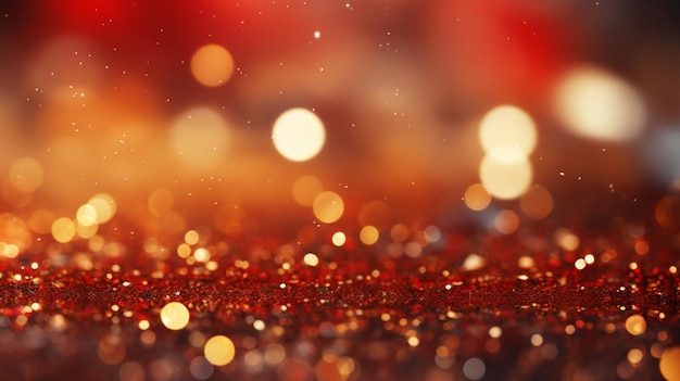 Fundo vermelho de Natal com glitter dourado