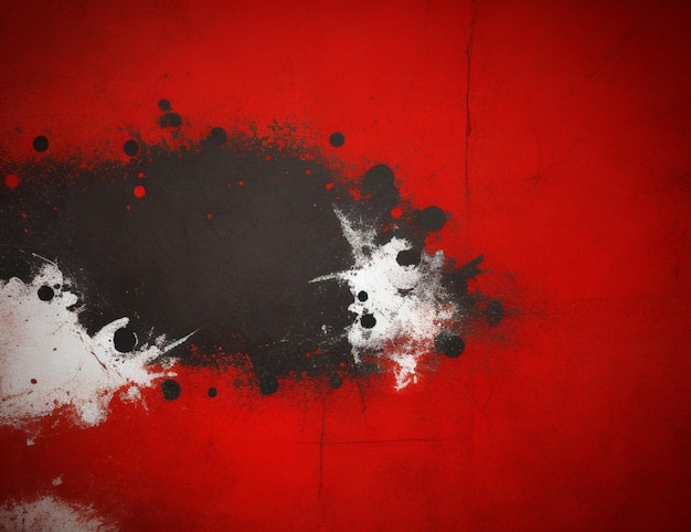 Fundo vermelho e preto abstrato com salpicaduras de tinta