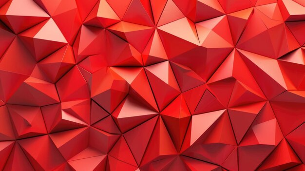 Fundo vermelho feito de triângulos ai generativo