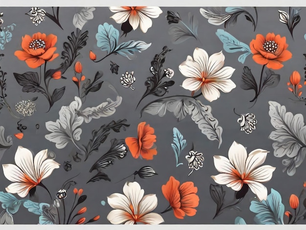 Fundo vetorial de aquarela vintage sem costura com peônias e flores de jardim