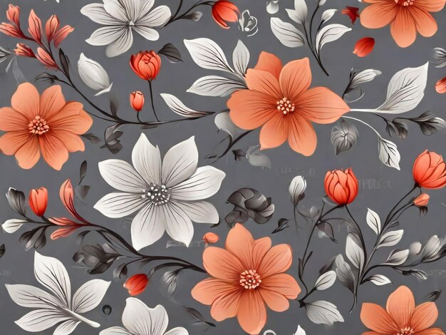 Fundo vetorial de aquarela vintage sem costura com peônias e flores de jardim