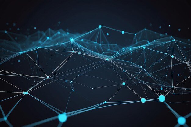 Fundo vetorial poligonal abstrato com pontos e linhas de conexão Visualização de dados digitais