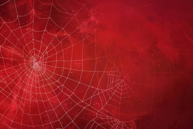 Foto fundo vetorial vermelho com padrões intrincados de teia de aranha e gradientes sutis ar 32 job id f1a270ad98