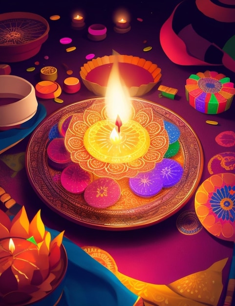 fundo vibrante de Diwali