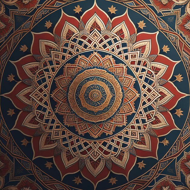 Foto fundo vintage com padrão de mandala ilustração vetorial para o seu design generativo ai