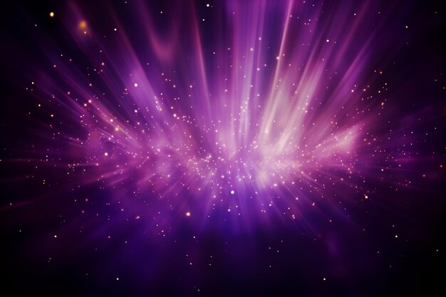 Fundo violeta com raios roxos e brilhos amarelos brilhantes fundo abstrato com efeitos de luz