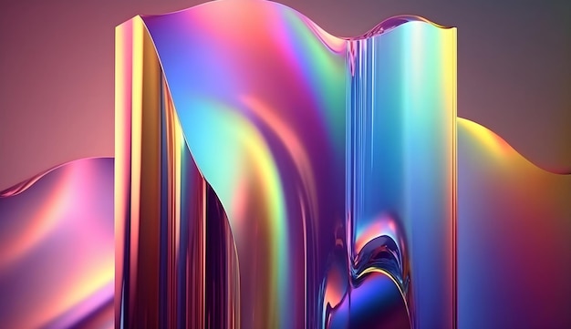 Fundo vítreo gradiente holográfico abstrato bonito