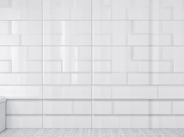 Fundo xadrez de azulejo branco de elegância clássica para piso de banheiro