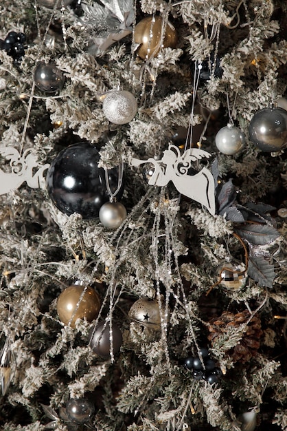 Fundos de férias de Natal da árvore festiva decorada