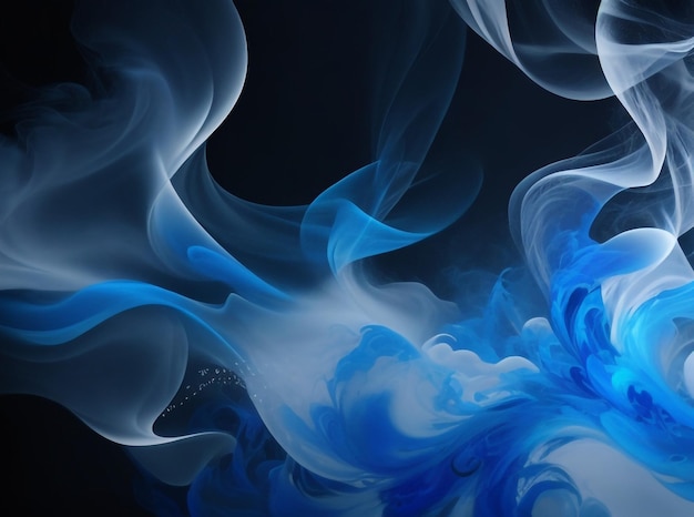 Fundos de fumaça brancos, azuis e abstratos, visões artísticas