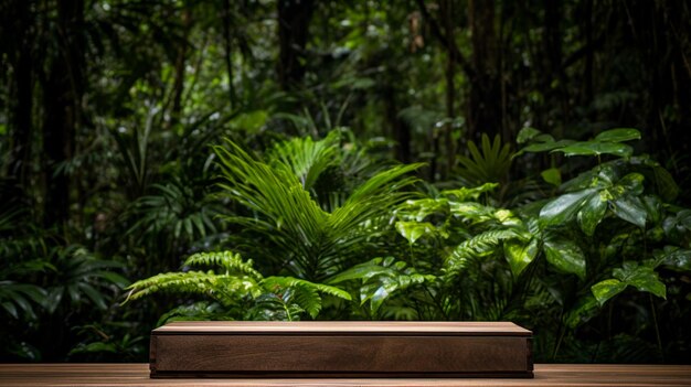 Foto fundos de mesa de madeira nos fundos da floresta