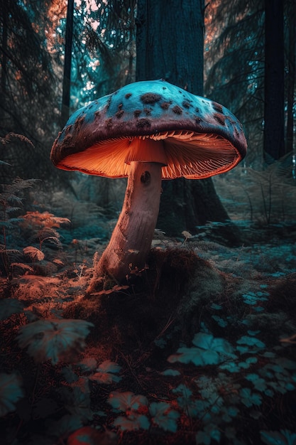Fungos da Floresta Encantadores Captação de cogumelos majestosos