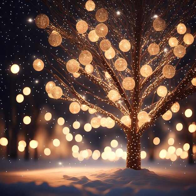 Foto funkelnde lichter auf dem baum weihnachts tapetenbild