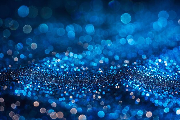 Foto funkelnder blauer glitzer-hintergrund mit bokeh-licht-effekt