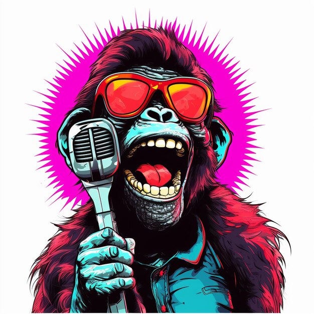 Foto funky gorilla art illustrationen icons cartoons und coole designs