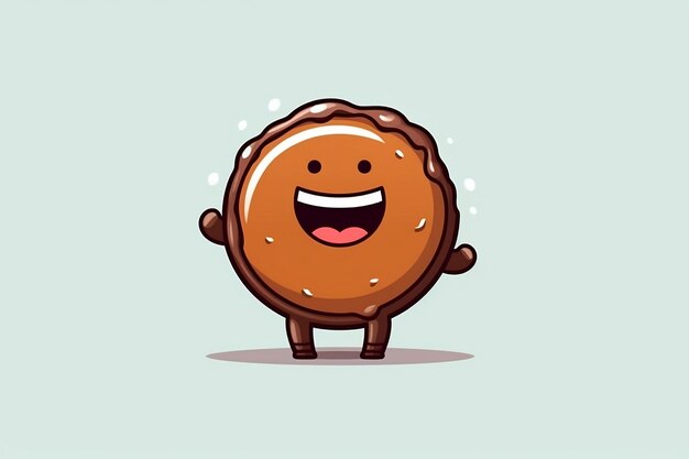 Funny Chocolate Donut Cartoon Character Disfrute lúdico y encanto dulce IA generativa