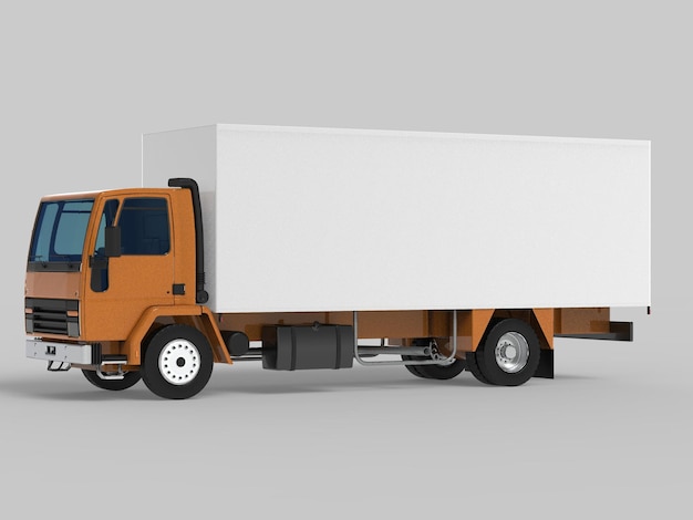 Furgoneta de carga Camión de reparto Ilustración 3d aislada