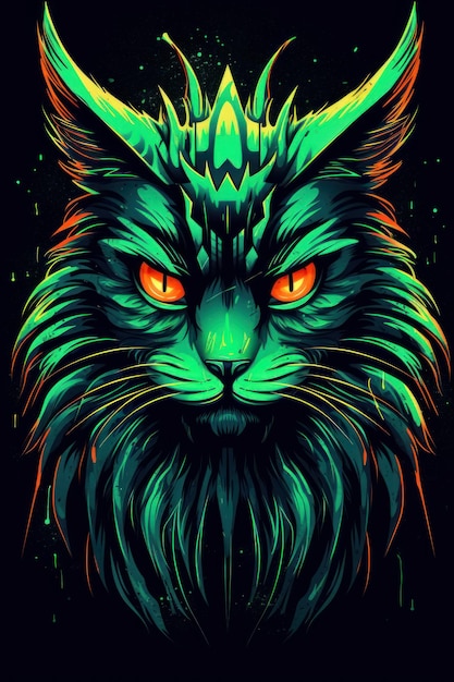 Furia emoción gato de Bengala en un estilo de arte