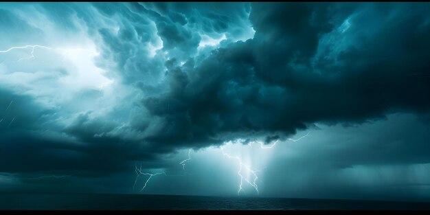 Furious Storm Lightning Strikes Converging Towards a Single Focal Point Konzept Furious Storm Lightning strikes Converging Focal Point (Furtige Sturm-Blitzschläge, die zu einem einzigen Brennpunkt konvergieren)