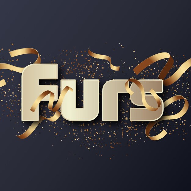 Furs Text-Effekt Gold JPG attraktives Hintergrundkartenfoto