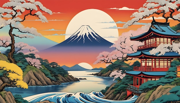 Fusão entre Pop art deco e tradicional japonês