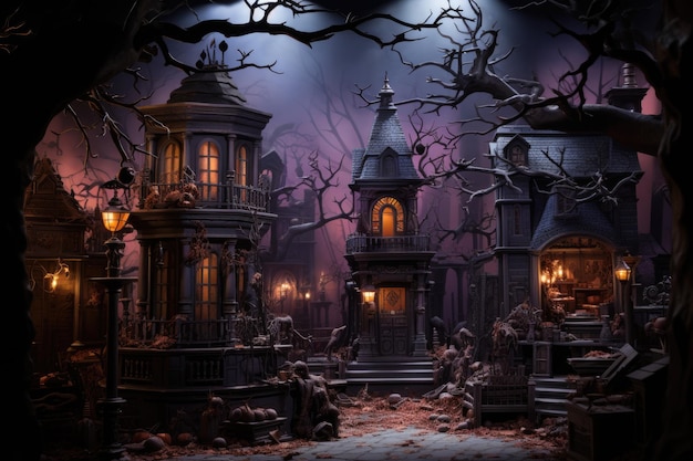 Foto fusão mágica entre natal e halloween em estúdio temático generativo ia